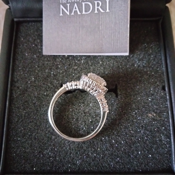 NADRI HALO RODIUM PLATED RING #10 - Picture 2 of 11